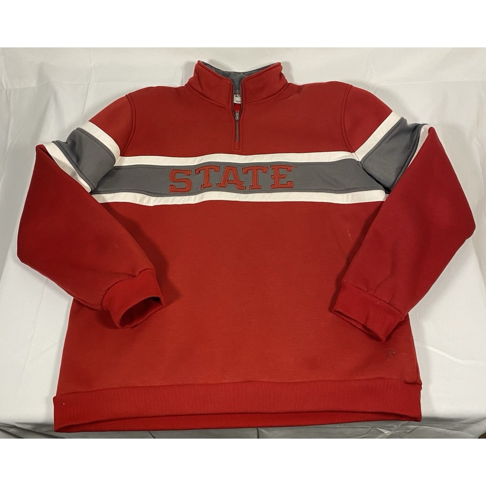 Iowa State Cyclones 1/4 Zip Pullover Sweatshirt Red Gray Men's Large Authentic
